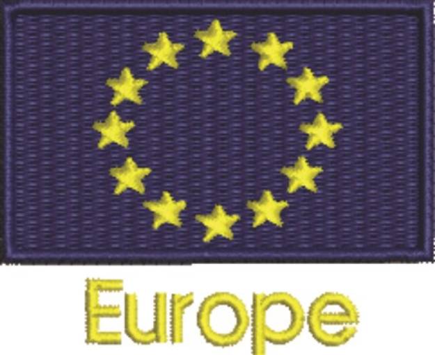 Picture of Europe Flag Machine Embroidery Design