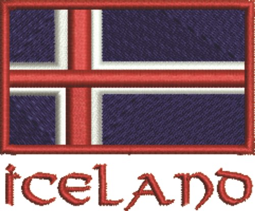 Flag Of Iceland Machine Embroidery Design