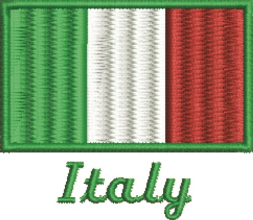 Italy Flag Machine Embroidery Design