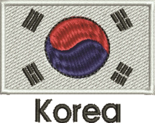 Korea Flag Machine Embroidery Design