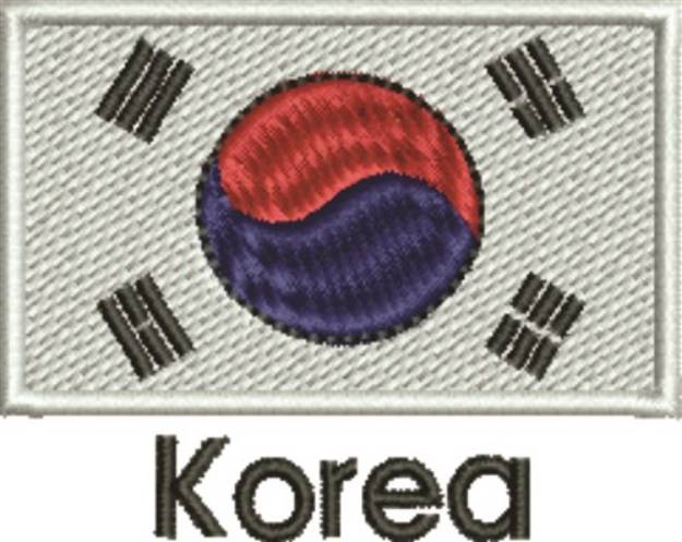 Picture of Korea Flag Machine Embroidery Design