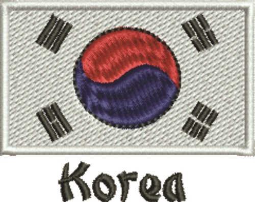 Flag Of Korea Machine Embroidery Design