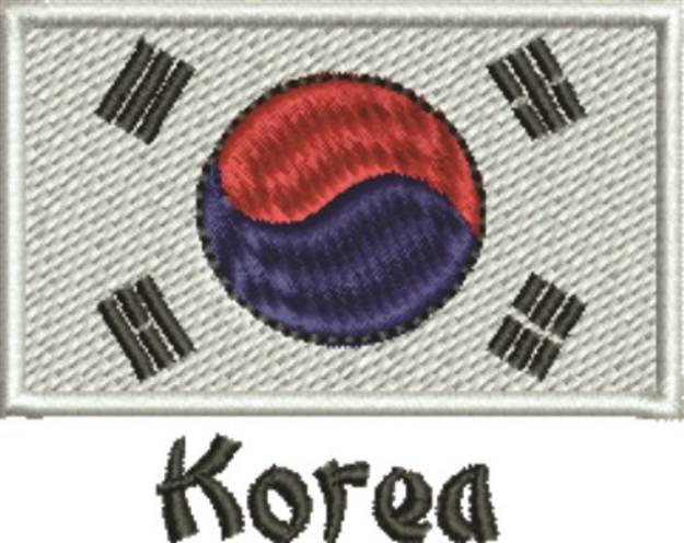 Picture of Flag Of Korea Machine Embroidery Design