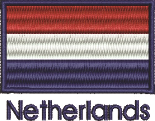 Flag Of Netherlands Machine Embroidery Design