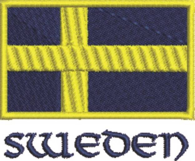 Picture of Sweden Flag Machine Embroidery Design