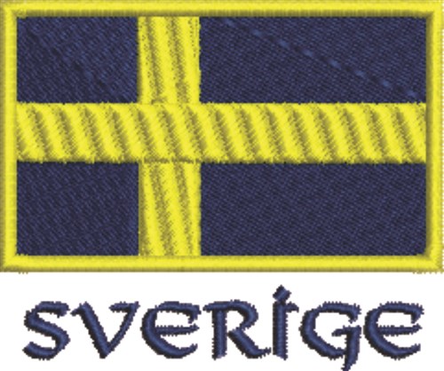 Sverige Flag Machine Embroidery Design