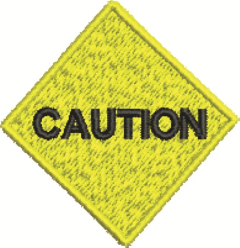 Caution Sign Machine Embroidery Design