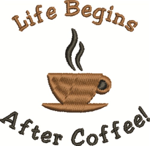 After Coffee Machine Embroidery Design