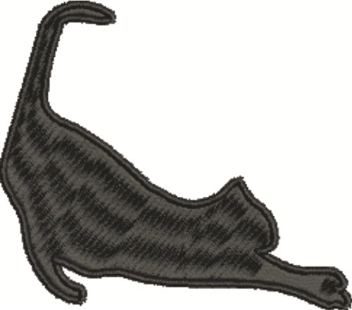 Stretching Cat Machine Embroidery Design