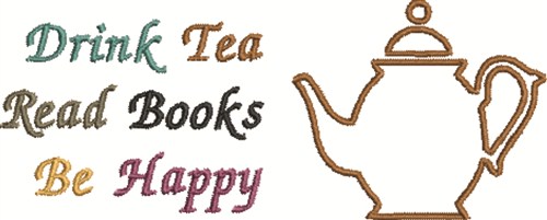 Drink Tea Machine Embroidery Design