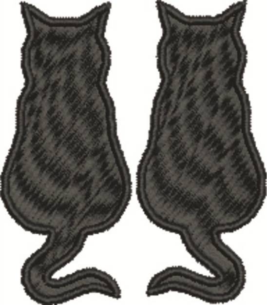 Picture of Twin Cats Machine Embroidery Design