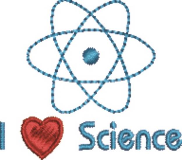 Picture of I Heart Science Machine Embroidery Design
