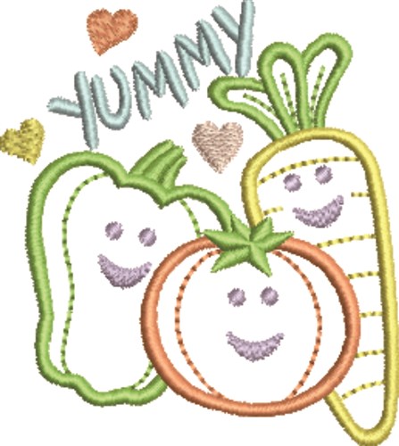Happy Vegetables Machine Embroidery Design