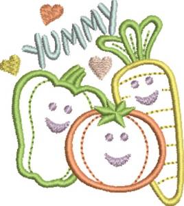 Picture of Happy Vegetables Machine Embroidery Design