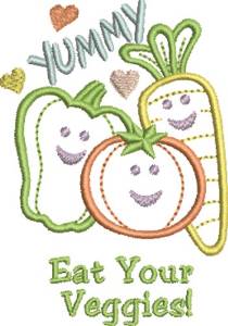 Picture of Eat Your Veggies Machine Embroidery Design