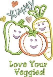 Picture of Love Your Veggies Machine Embroidery Design