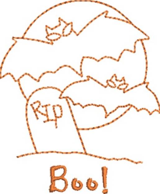 Picture of Bats Tombstone Boo Machine Embroidery Design