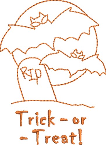 Trick or Treat Bats Machine Embroidery Design