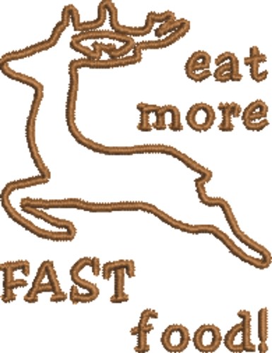 Fast Food Deer Machine Embroidery Design