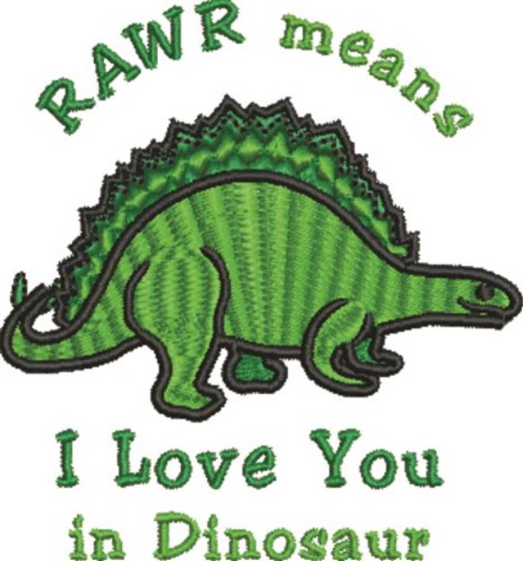 Picture of Dinosaur Love Machine Embroidery Design