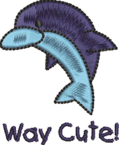 Dolphin Way Cute Machine Embroidery Design
