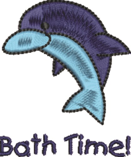 Dolphin Bath Time Machine Embroidery Design