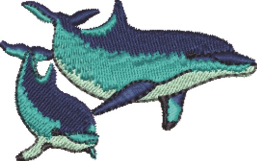 Dolphin Family Machine Embroidery Design