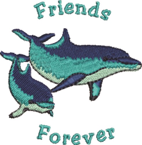 Friends Forever Dolphins Machine Embroidery Design