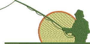Picture of Fishing Fisherman Machine Embroidery Design