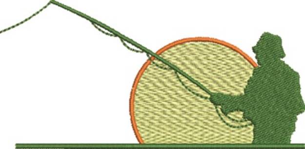 Picture of Fishing Fisherman Machine Embroidery Design