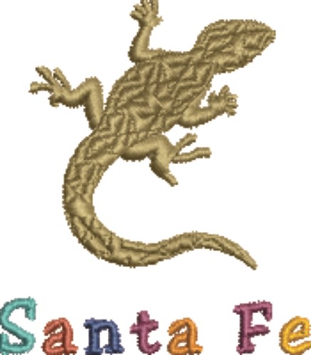Lizard Santa Fe Machine Embroidery Design