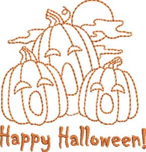 Picture of Pumpkin Halloween Machine Embroidery Design