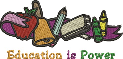 Education is Power Machine Embroidery Design