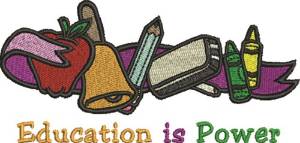 Picture of Education is Power Machine Embroidery Design