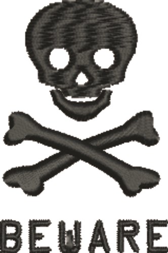 Skull Beware Machine Embroidery Design