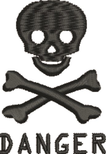 Skull Danger Machine Embroidery Design