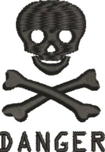 Picture of Skull Danger Machine Embroidery Design