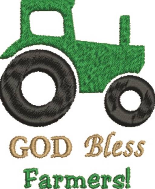 Picture of God Bless Farmers Machine Embroidery Design