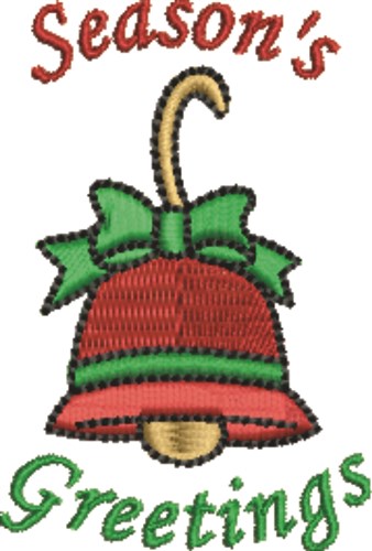 Christmas Bell Greetings Machine Embroidery Design