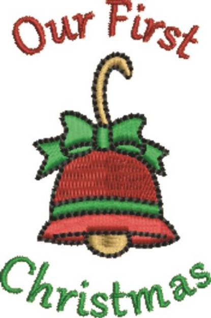 Picture of First Christmas Bell Machine Embroidery Design