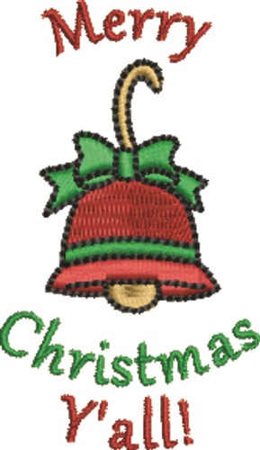 Christmas Bell Yall Machine Embroidery Design