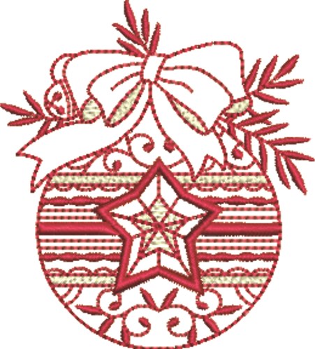 Christmas Ornament Bow Machine Embroidery Design