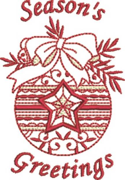 Picture of Greetings Ornament Machine Embroidery Design