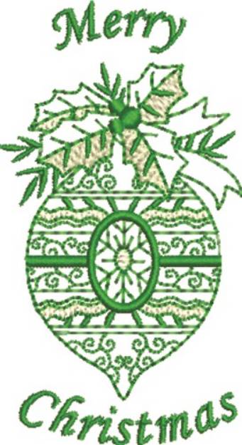 Picture of Merry Holly Ornament Machine Embroidery Design
