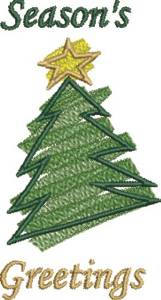 Picture of Seasons Greetings Tree Machine Embroidery Design