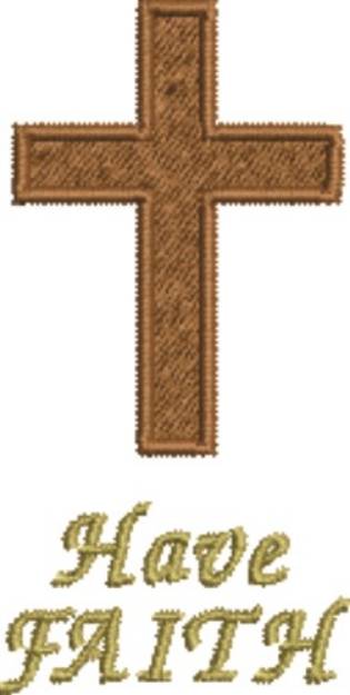 Picture of Crucifix Have Faith Machine Embroidery Design