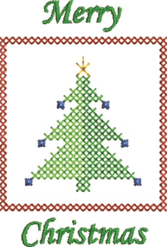 Merry Christmas Cross Stitch Machine Embroidery Design