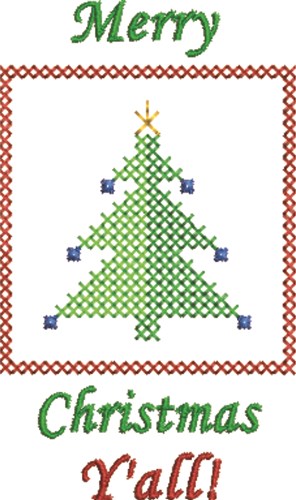 Christmas Tree Yall Machine Embroidery Design
