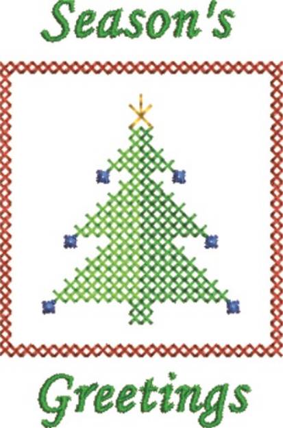 Picture of Seasons Greetings Tree Machine Embroidery Design