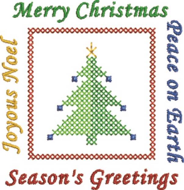 Picture of Joyous Merry Peace Greetings Machine Embroidery Design